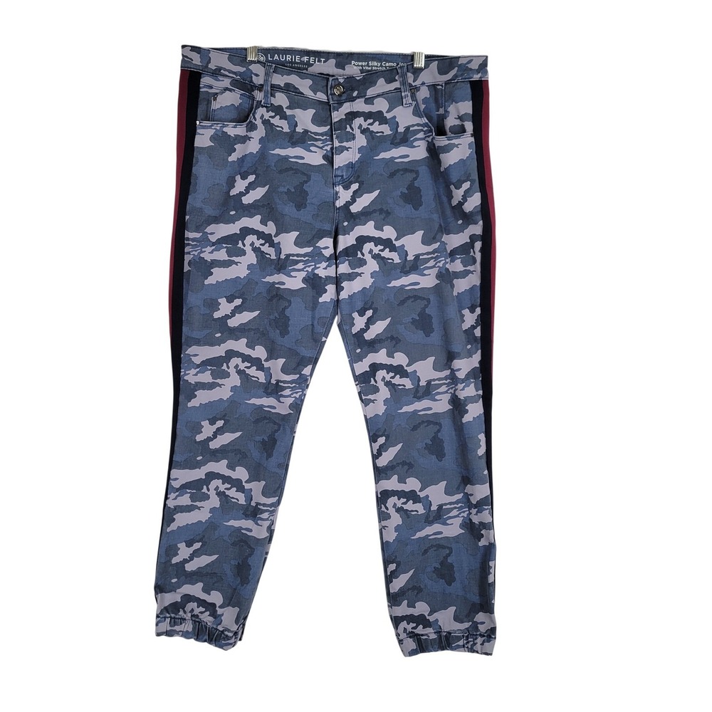 Laurie‎ Felt Power Silky Camo Jeans Blue Side Stripe Joggers XL